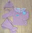 Conjunto 3p invierno dibujo cuadritos y volante flores